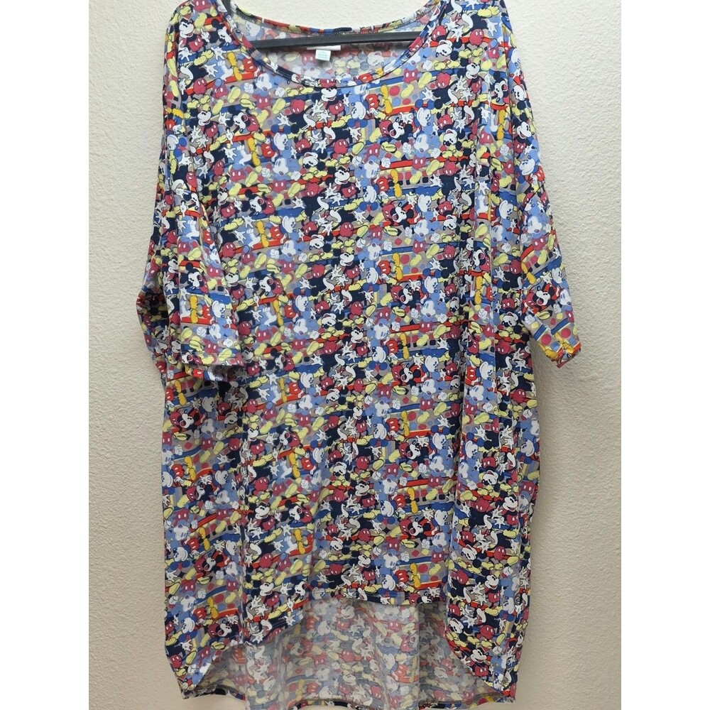 LuLaRoe Mickey Mouse T-Shirt Women's 2X Disney Print Short Sleeve Casual